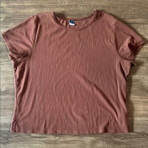 Old Navy Brown Boxy Cap Sleeve T-Shirt